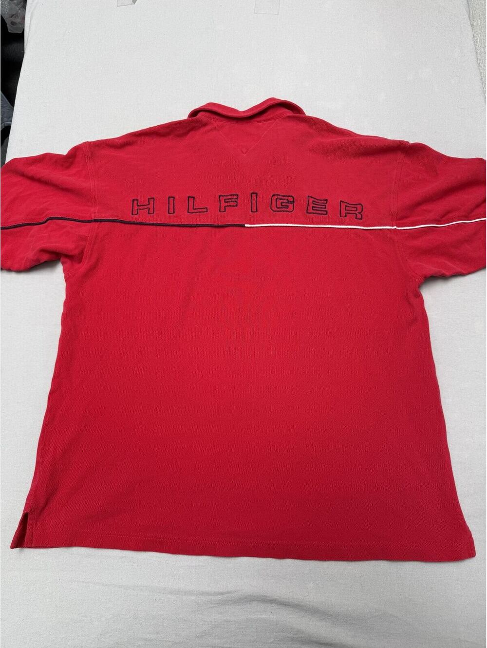 Tommy Hilfiger Red Polo Back Embroidered Spell Out XL